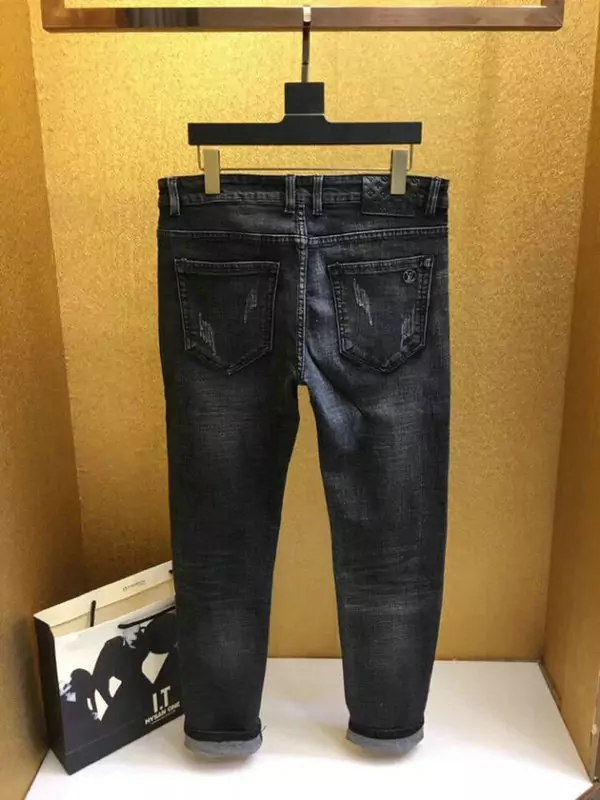 pantaloni louis vuitton uomo jeans jean droit en denim brut 3728